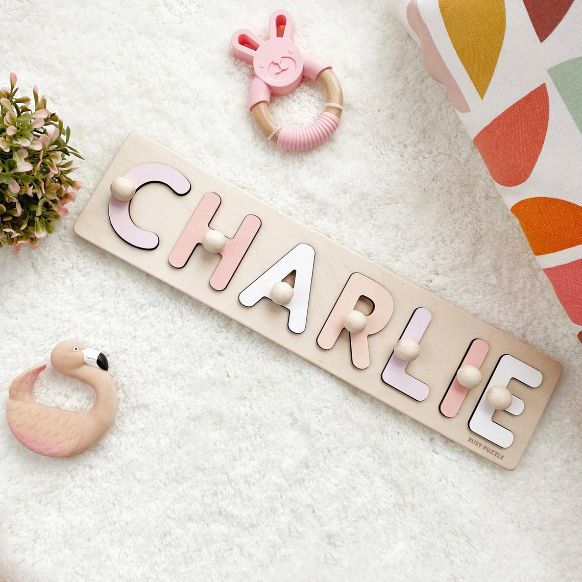 Kids Toys Xmas - Quebra-cabeça com nome personalizado com estacas