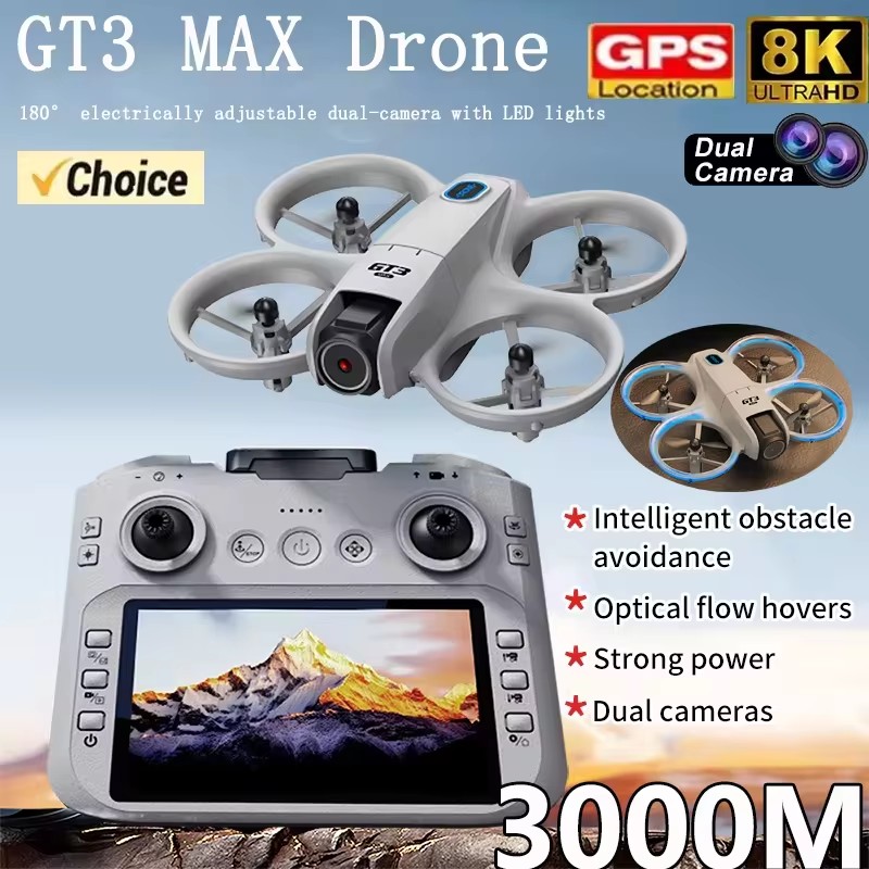 Drone RC 2026 GT3Max HD 8K com - Kids Toys Drone avaliação e preço